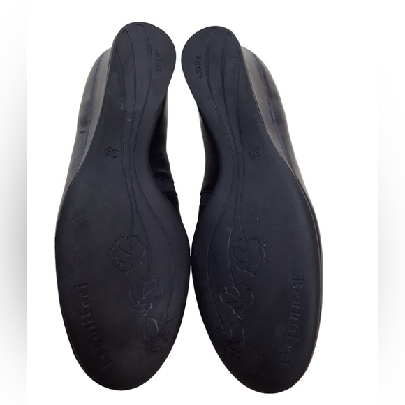 Beautifeel Leather Slip On Wedge Heels Black Size 39 - Picture 7 of 8
